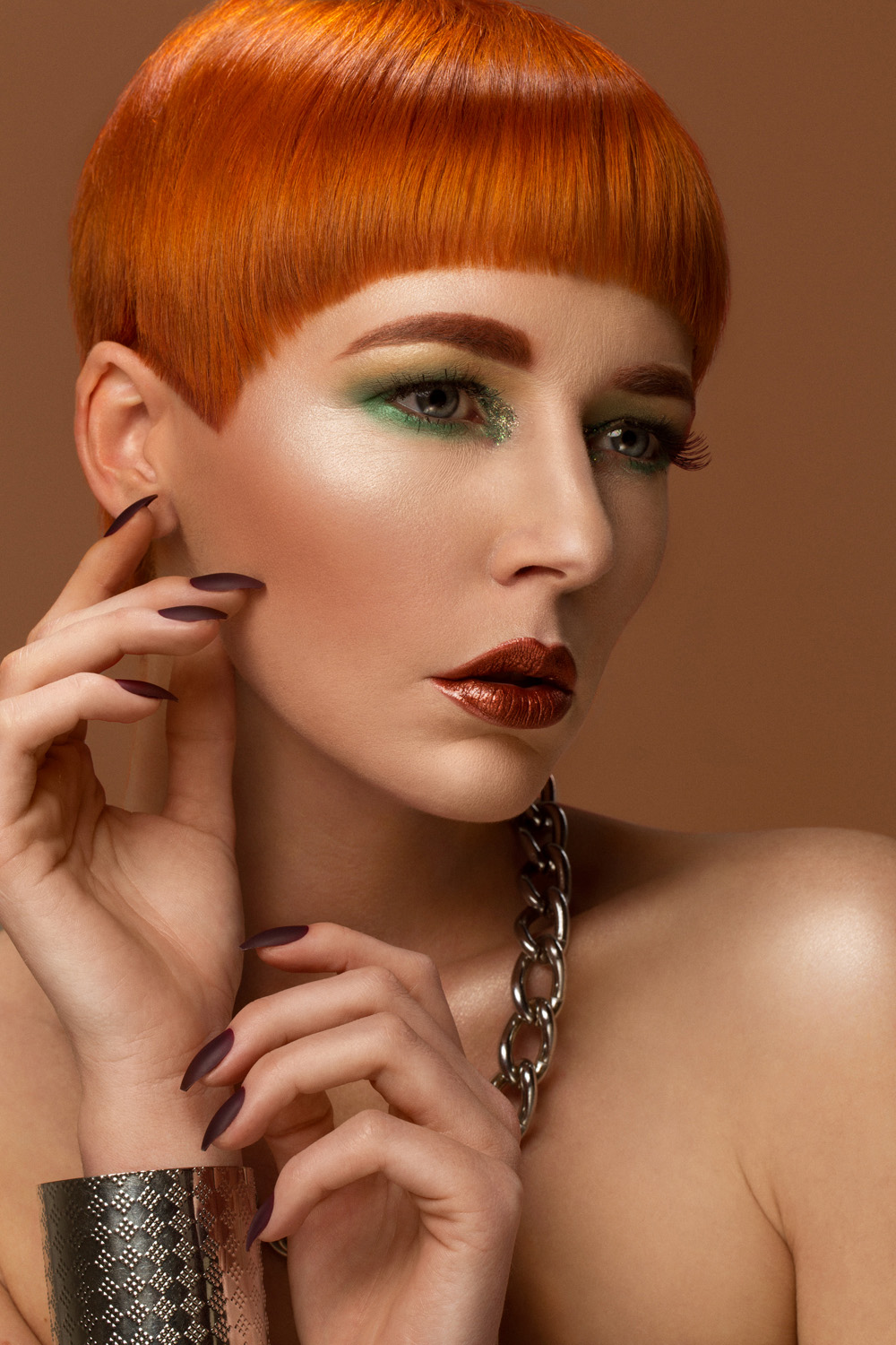 Make-up by Chrissie McKenna, hair by Clive Moxhay (Koots salon) Taken at Trident studio